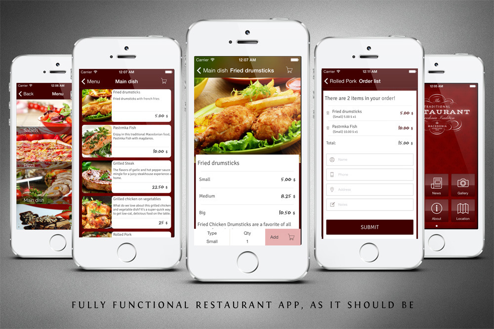 Online food ordering app